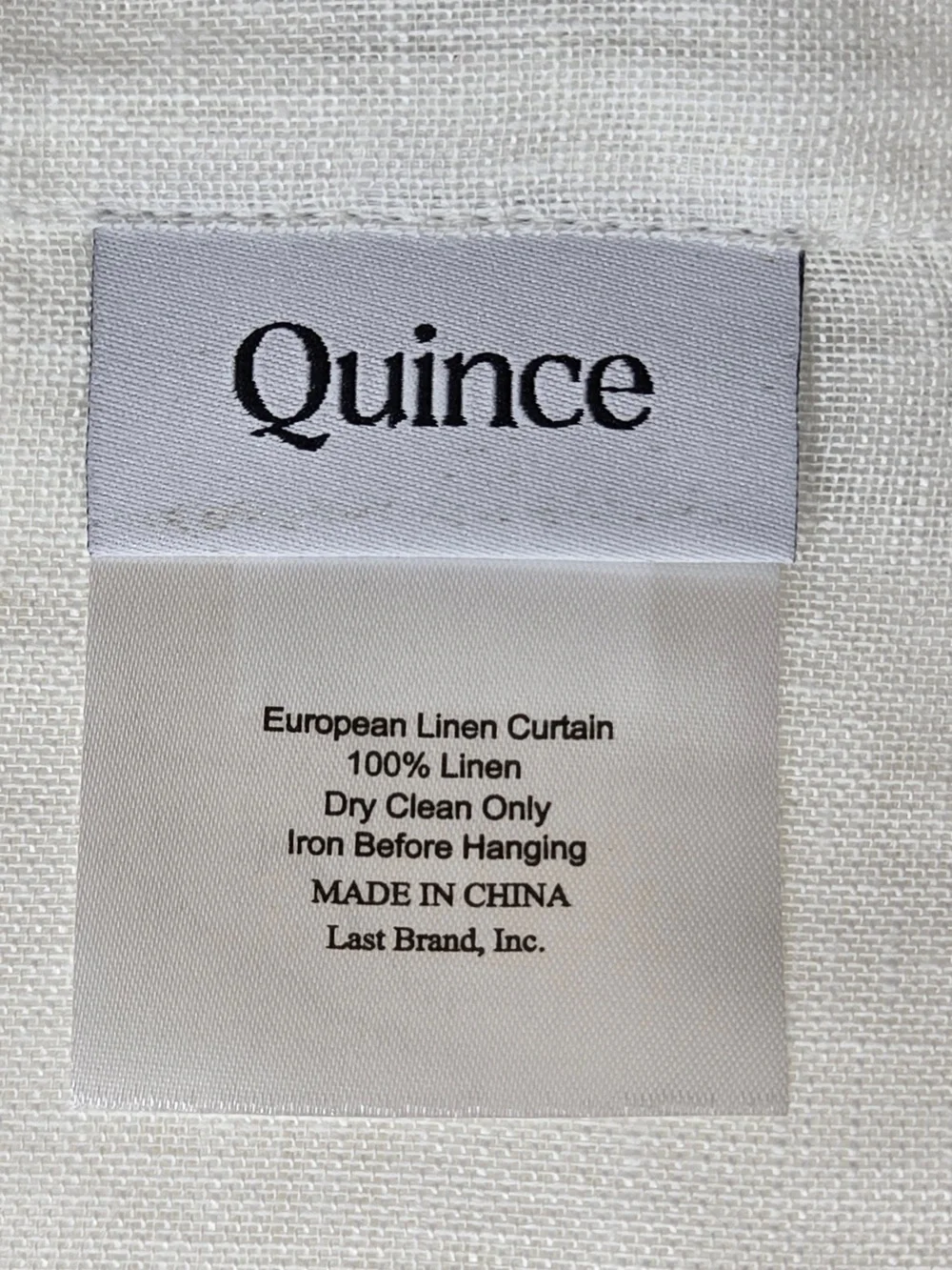 NWT QUINCE Set Of 2 48x108 European Linen Sheer Curtains White 9624